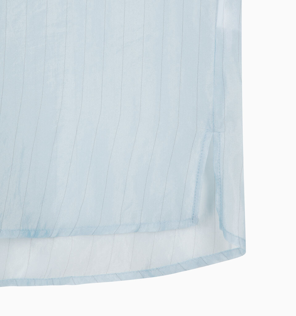 Brown 100% silk scarf - sisley k shirts - Light Blue | Sisley K image number 4